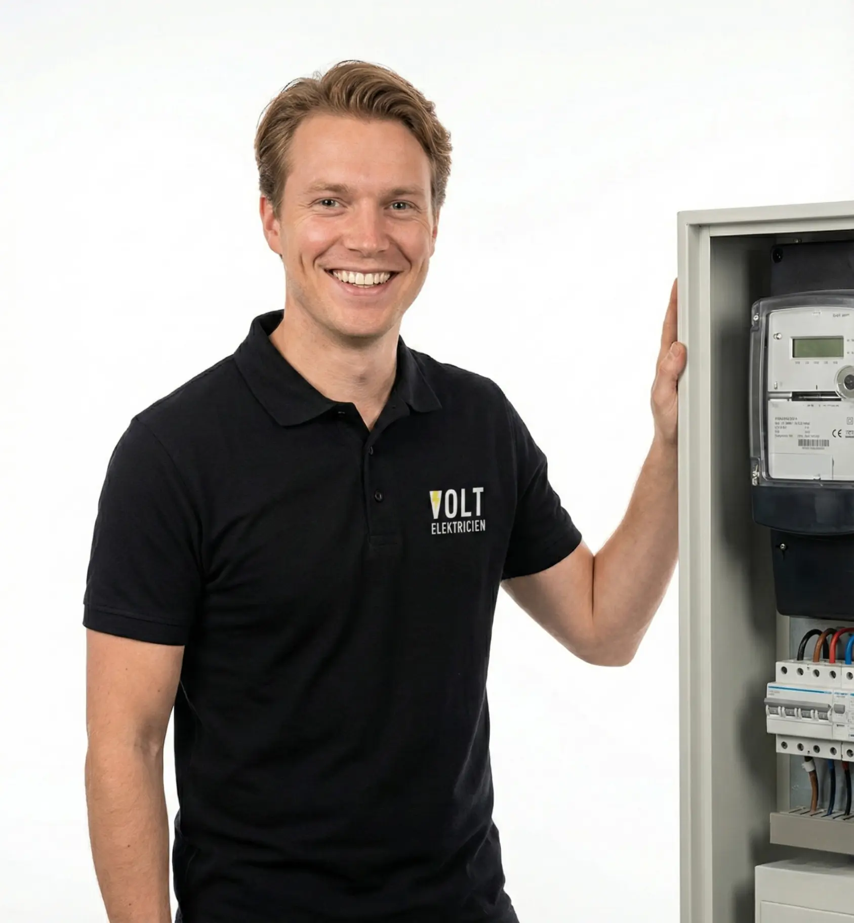 Mark van Volt Elektricien bij een meterkast